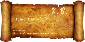 Klimo Bernát névjegykártya